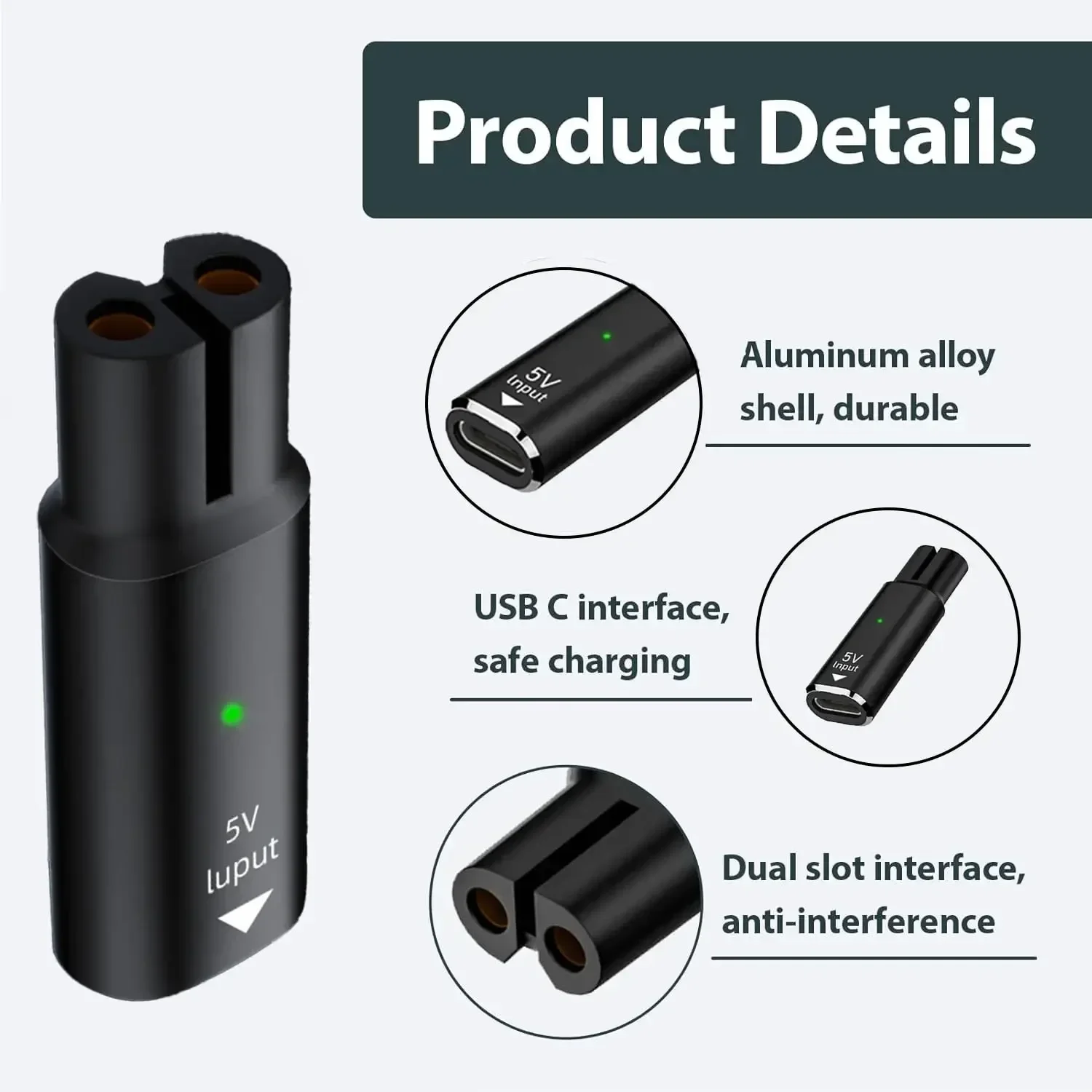 5V Type-C Shaver Adapter Charg - огляд і ціна Beard Trimmer