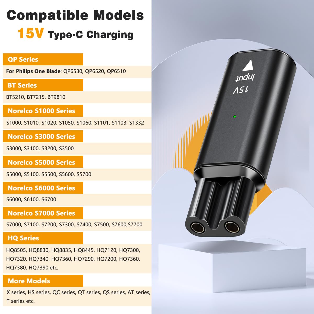 15V USB-C Safe Stable Mini Cha - огляд і ціна Electric Razor